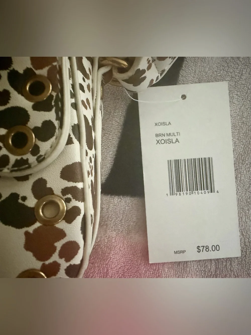 Betsey Johnson XO Isla Cow Heart Print Shoulder Bag NWT